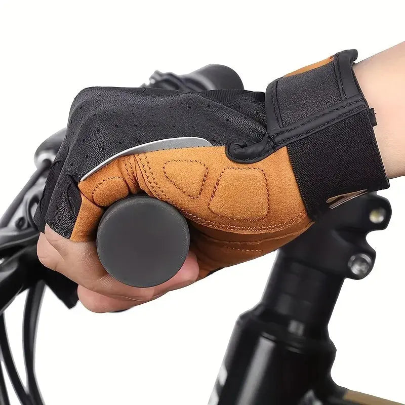 Cycling Gloves, Half-finger, Bicycle, Motorcycle, Bicycle Cycling Gloves, Anti-slip Half-Finger Gloves For Autumn And Winter PowerGlide Motors & Accessories