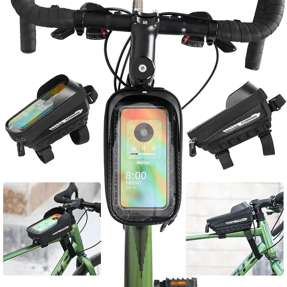 Bicycle Front Frame Bag Bicycle Waterproof Phone Case Holder 7 Inches Touch Screen Bag MTB Road Bike Bag Top Frame Tube Bags PowerGlide Motors & Accessories