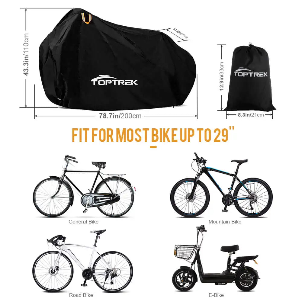 Toptrek Waterproof Bike Cover | 210T Oxford Fabric | All-Weather Protection