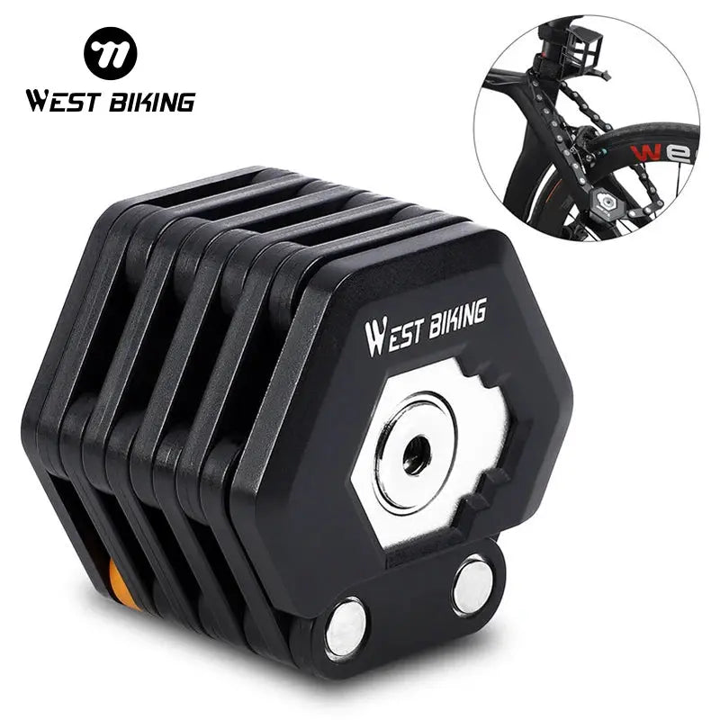 WEST BIKING Foldable Bicycle Lock MTB Road Bike Hamburg Lock High Security Anti-Theft Electric Scooter E-Bike Cycling Chain Lock PowerGlide Motors & Accessories