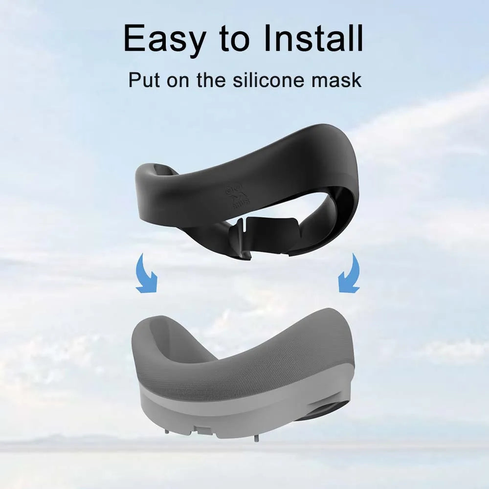 AMVR Silicone Face Cover for Pico 4/4 Ultra Comfortable Sweatproof Protective Cover Eye Mask for PICO 4 01 Version VR Accessory