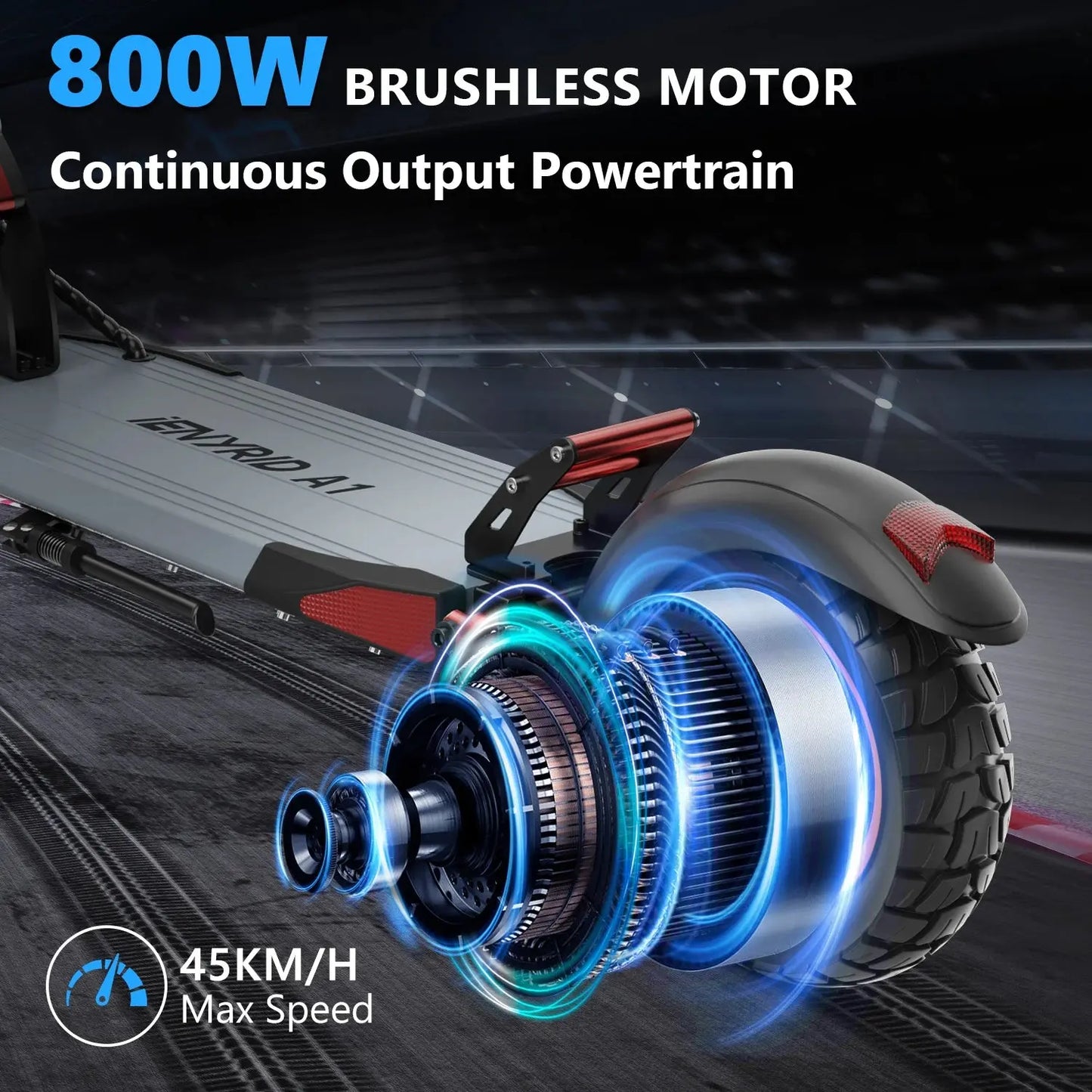 IENYRID A1 Foldable Electric Scooter 800W/48V/12.5 AH E-Scooter Max Speed 45KM Per Hour Max Range 20-30KM Adult City E-Scooter PowerGlide Motors & Accessories