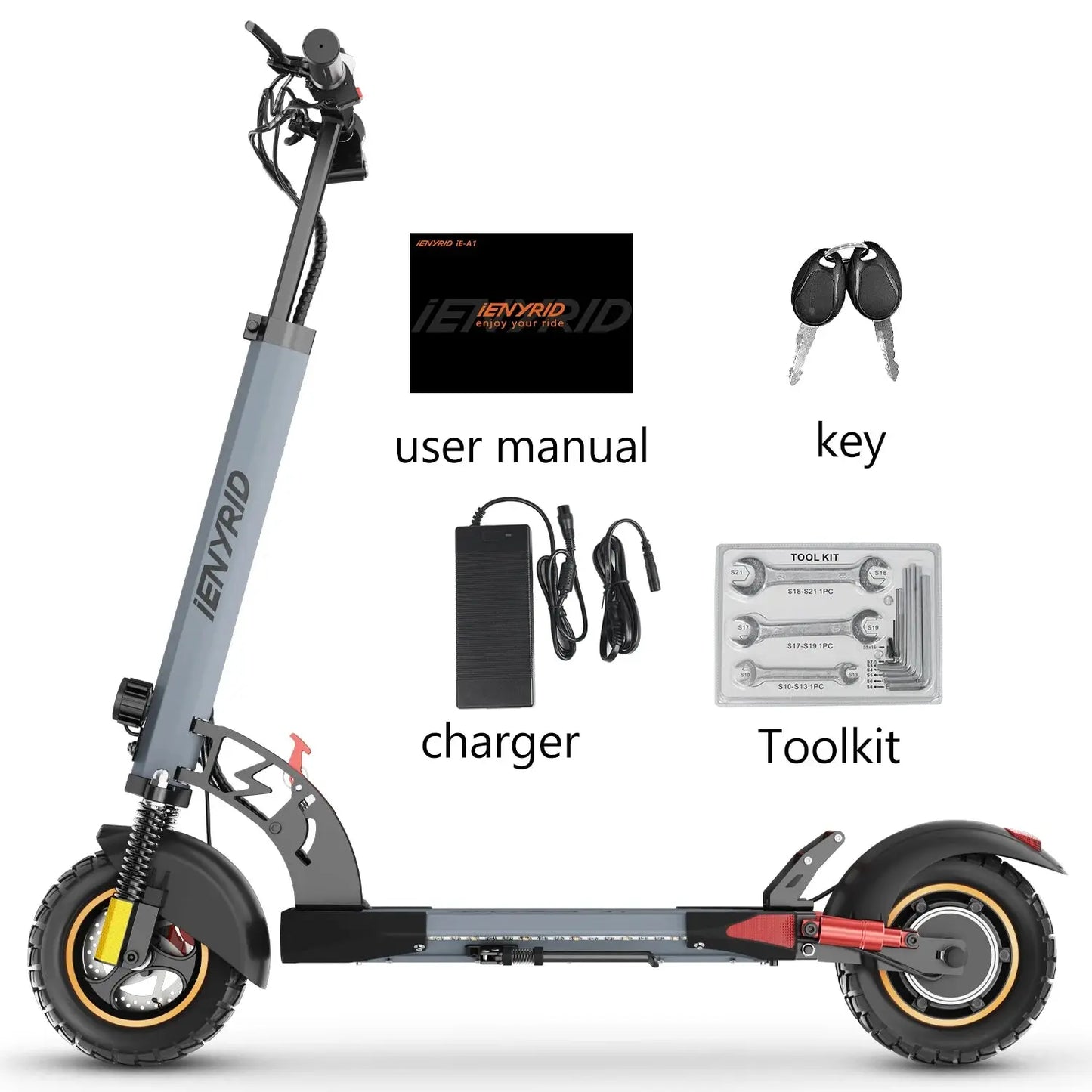 IENYRID A1 Foldable Electric Scooter 800W/48V/12.5 AH E-Scooter Max Speed 45KM Per Hour Max Range 20-30KM Adult City E-Scooter PowerGlide Motors & Accessories