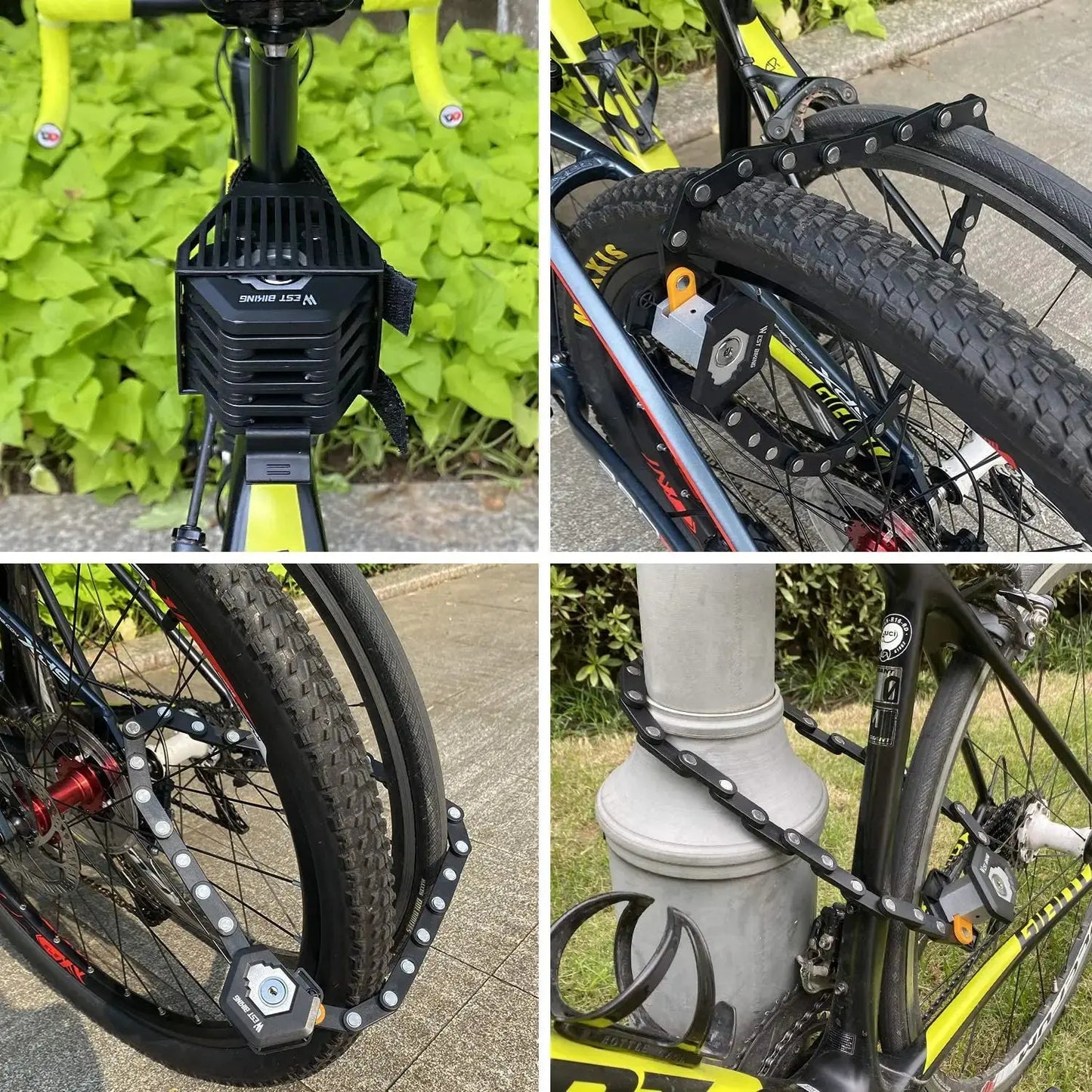 WEST BIKING Foldable Bicycle Lock MTB Road Bike Hamburg Lock High Security Anti-Theft Electric Scooter E-Bike Cycling Chain Lock PowerGlide Motors & Accessories