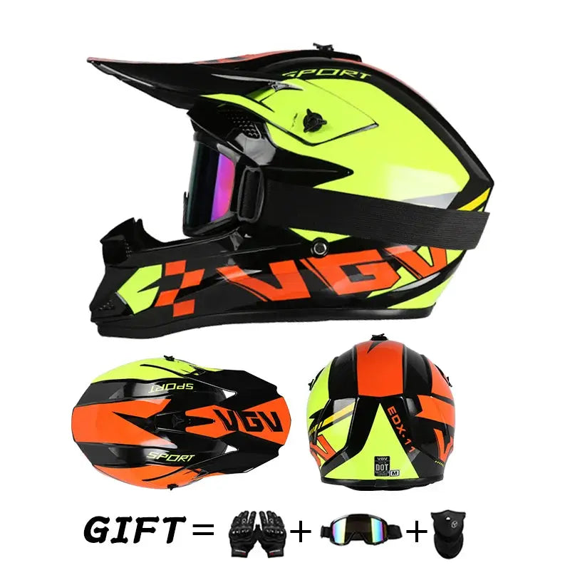 Off road motorcycle helmet rally downhill full helmet riding with goggles suitable for all seasons for men women and children PowerGlide Motors & Accessories