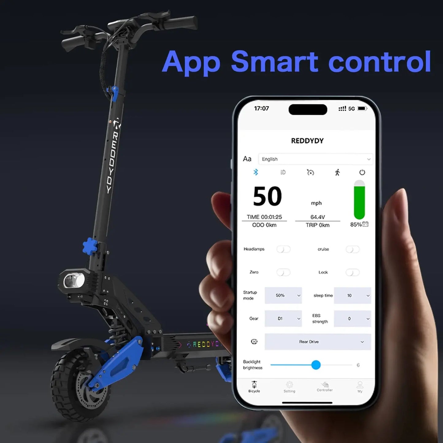 Electric Offroad Scooter - 50 MPH Fastest Dual Motor Adult Scooter, 5000W Peak, 55-Mile Long Range, 10.5" Off-Road Tires,60V25ah PowerGlide Motors & Accessories