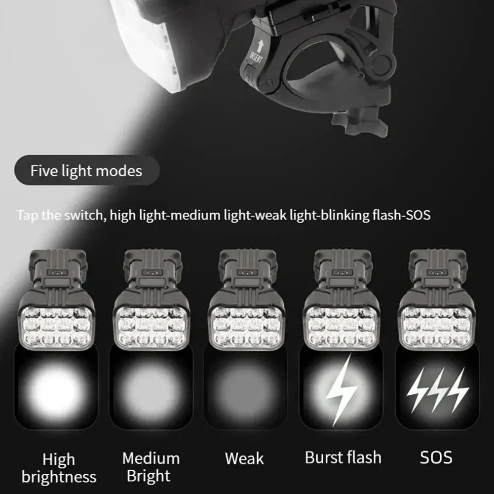 12 LED Bicycle Front Light Rechargeable Bike Light with Horn MTB Bicycle Head Lights Cycling Bike Safety Lamp for Night Riding PowerGlide Motors & Accessories