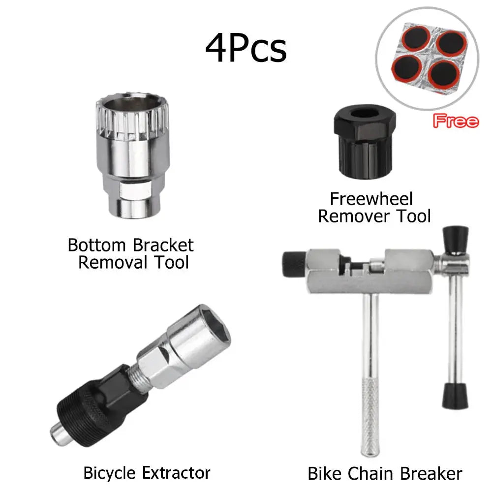Bicycle Repair Tool Kits Flywheel Remover Cutter Chain Breaker Crank Puller Spoke Wrench MTB Road Bike Maintenance Tools Set PowerGlide Motors & Accessories