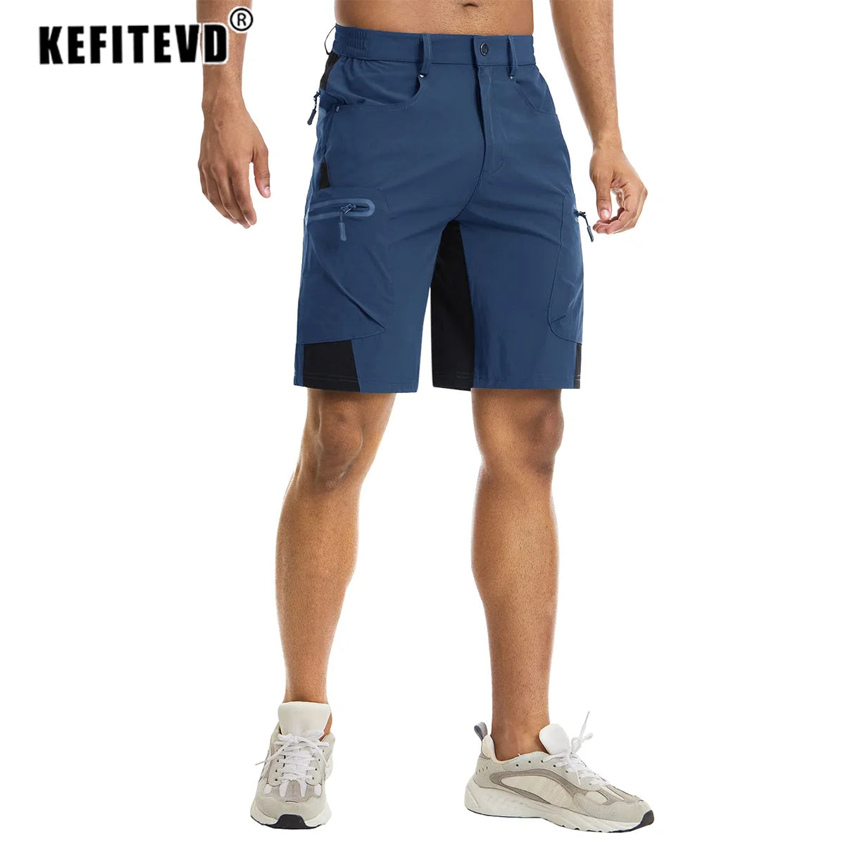 KEFITEVD Summer Men's Cargo Shorts Quick Dry Hiking Work Short Lightweight Fishing Climbing Trekking Short Outdoor Running Male