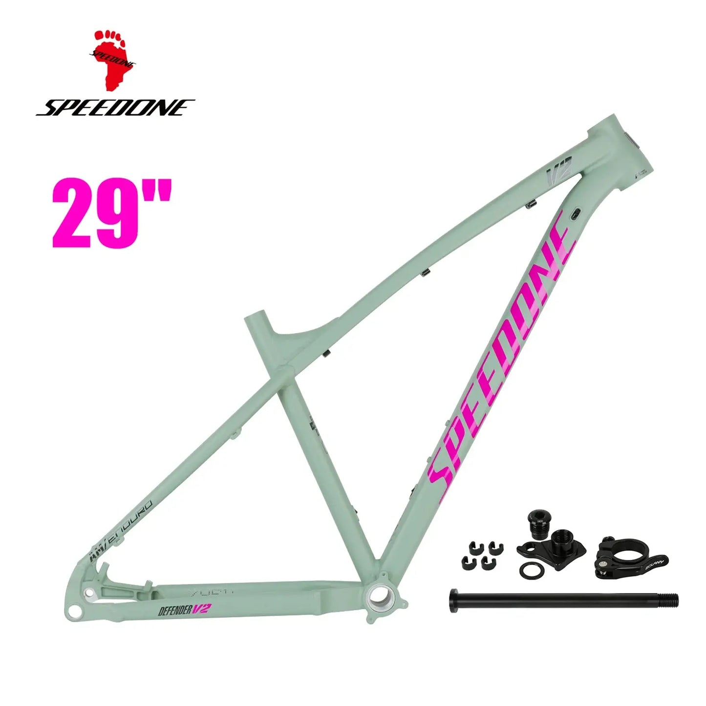 SPEEDONE DEFENDER V2 MTB AM Frame 29er Disc Brake Compatibility 12x148mm Boost All-Mountain Aluminum Alloy Bicycle Frame PowerGlide Motors & Accessories
