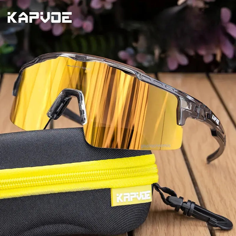 Kapvoe Photochromic Cycling Glasses MTB Riding Skating Sunglasses UV400 Polarized Fishing Goggles Man Woman Bike Bicycle Eyewear PowerGlide Motors & Accessories