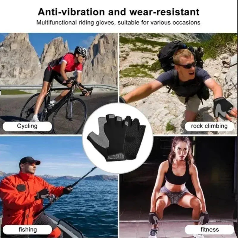Gym Gloves Fingerless Gloves Anti-Slip Shock-Absorbing Breathable Gloves Sports Gloves for Training Lifting Weight Cycling PowerGlide Motors & Accessories