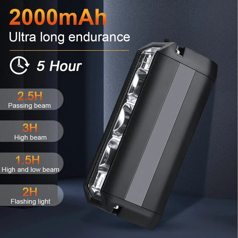USB Rechargeable Bike Front Light 900 Lumens Cycling Light 2000mAh Bike Lights for Night Riding/Cycling Safety Lamp PowerGlide Motors & Accessories