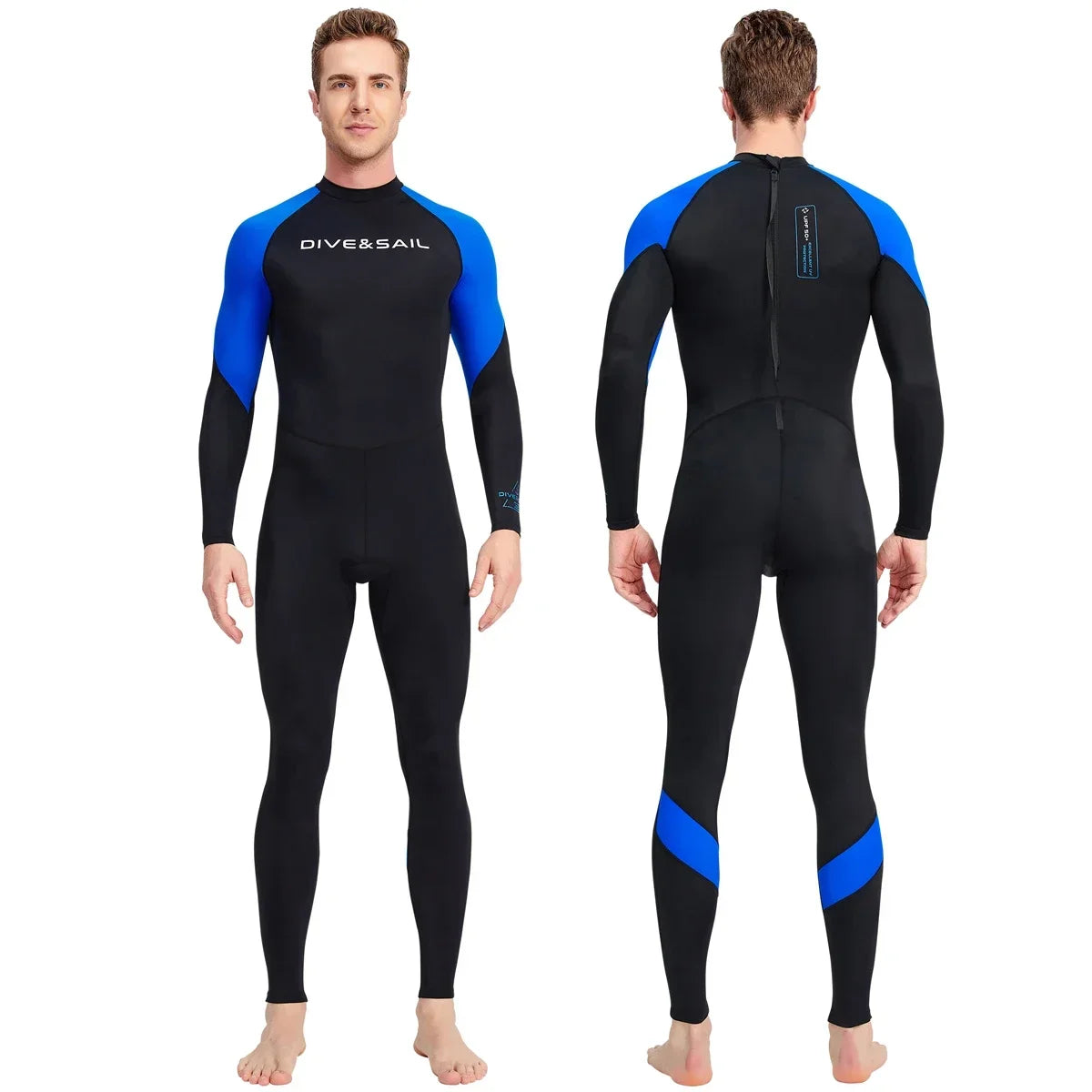 Men Long Sleeve Quick Dry Swimming Suit Adult Nylon Uv Protection Snorkeling Surfing Wetsuit Water Sports One-piece Diving Suit