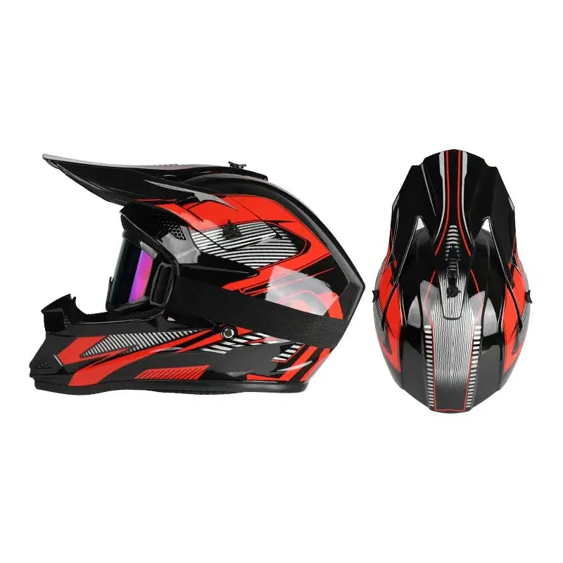 Off road motorcycle helmet rally downhill full helmet riding with goggles suitable for all seasons for men women and children PowerGlide Motors & Accessories