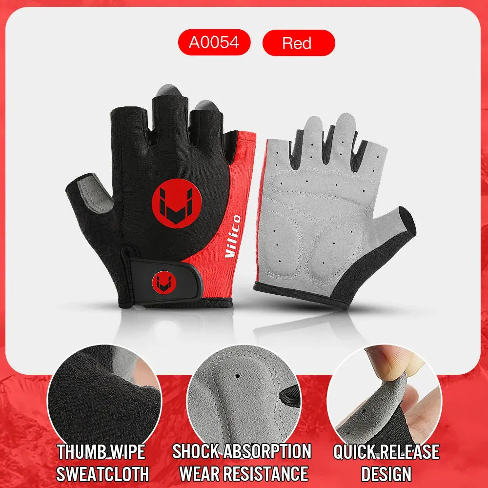 Cycling Anti-slip Half Finger Gloves MTB Bike Bicycle Gloves Pad Men Women Breathable Anti-shock Sports Gloves PowerGlide Motors & Accessories