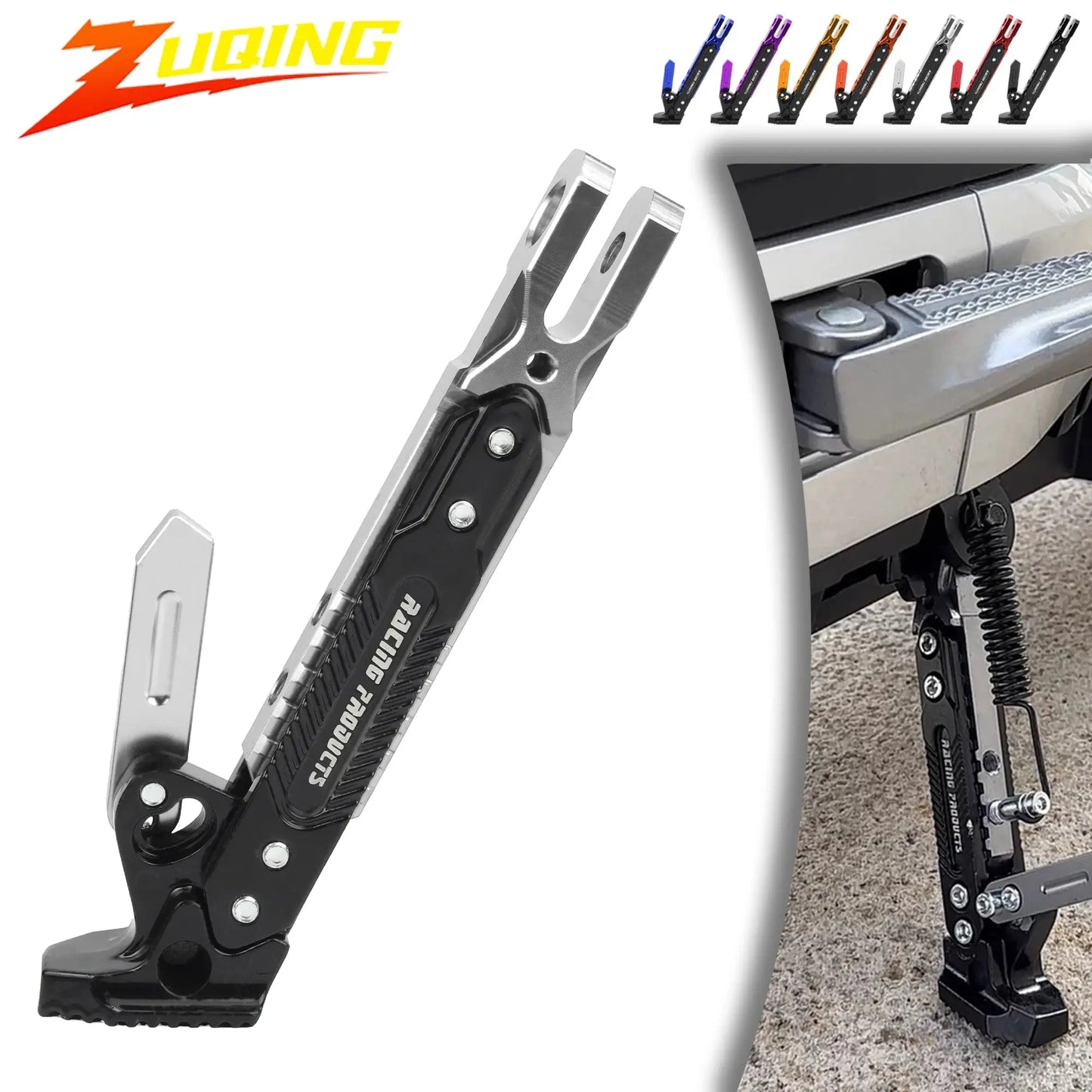 Universal Motorcycle Kickstand Telescopic Adjustable Metal Side Supports CNC Motorbike Scooters Parking Bracket Modified Parts PowerGlide Motors & Accessories