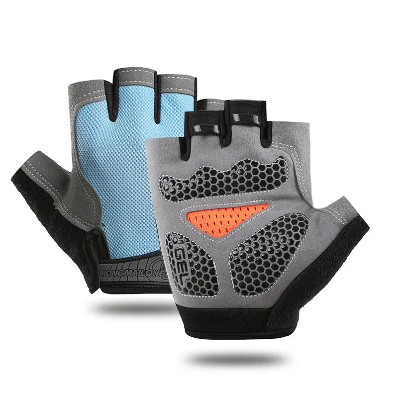 Men's Cycling Gloves Anti-slip MTB Bike Bicycle Motorcyclists Fingerless Gloves Summer Women Fitness Sports Training Gym Gloves