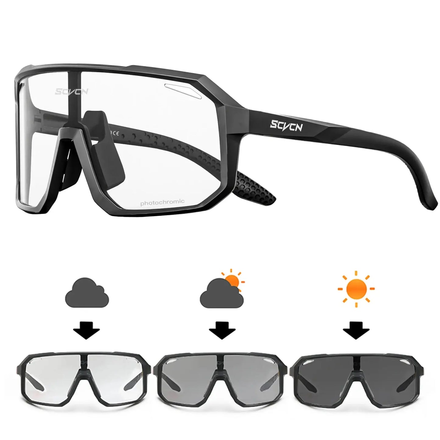 Photochromic Men's UV400 Cycling Sunglasses Women Sports Running Eyewear for Men Glasses Road Mountain Bike Bicycle Goggles PowerGlide Motors & Accessories
