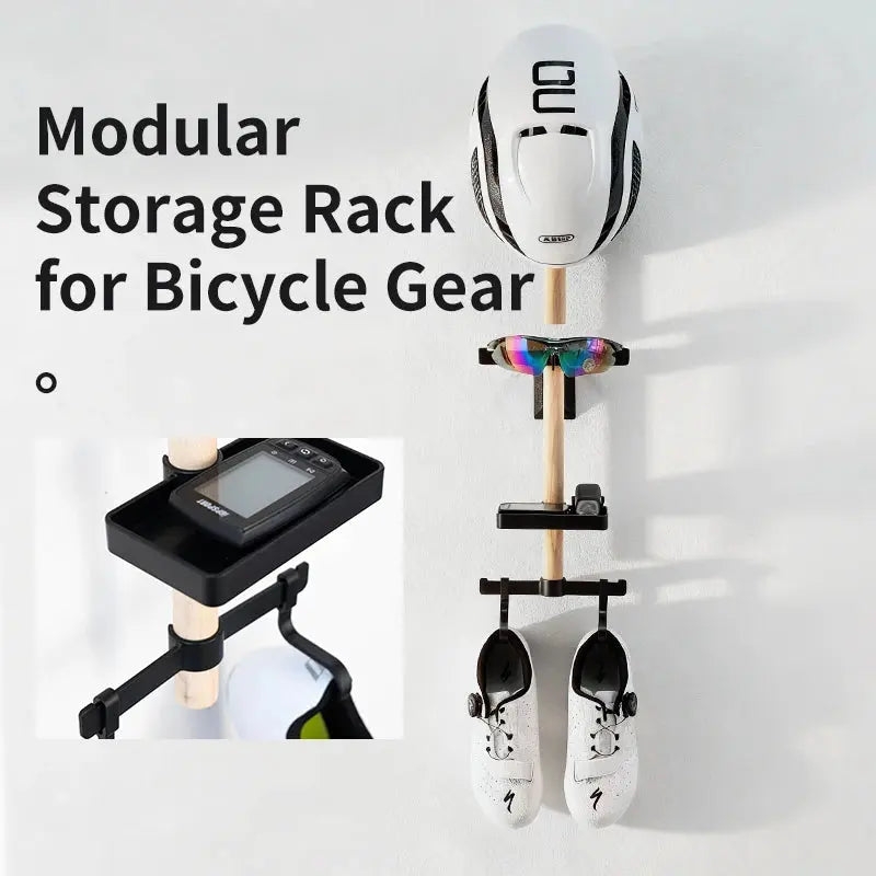 Walosphy Wall-mounted Bicycle Gear Beech Wood Rack Helmet Holder Glasses & Cyclocomputer Desktop Organizer Display Mount PowerGlide Motors & Accessories
