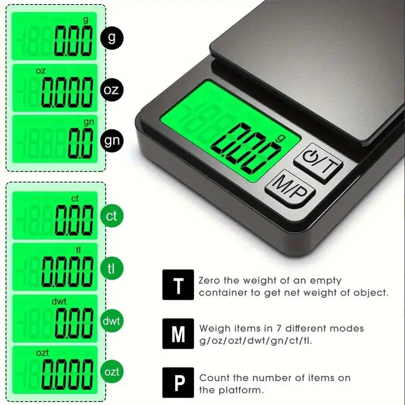 Precision Pocket Scale 1000g X 0.01g - Digital Gram, Food, Jewelry, Ounces/Grains Scale with Backlit LCD - Mini Scale for Travel PowerGlide Motors & Accessories