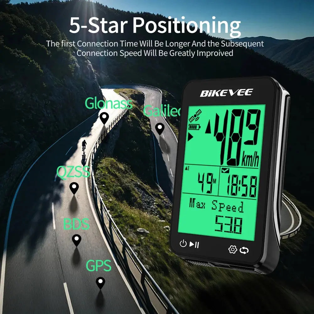 Multi-Language GPS Wireless Bike Computer Bicycle Odometer Speedometer Mountain Cycling Speedo Meter Multi Functional LCD Screen PowerGlide Motors & Accessories