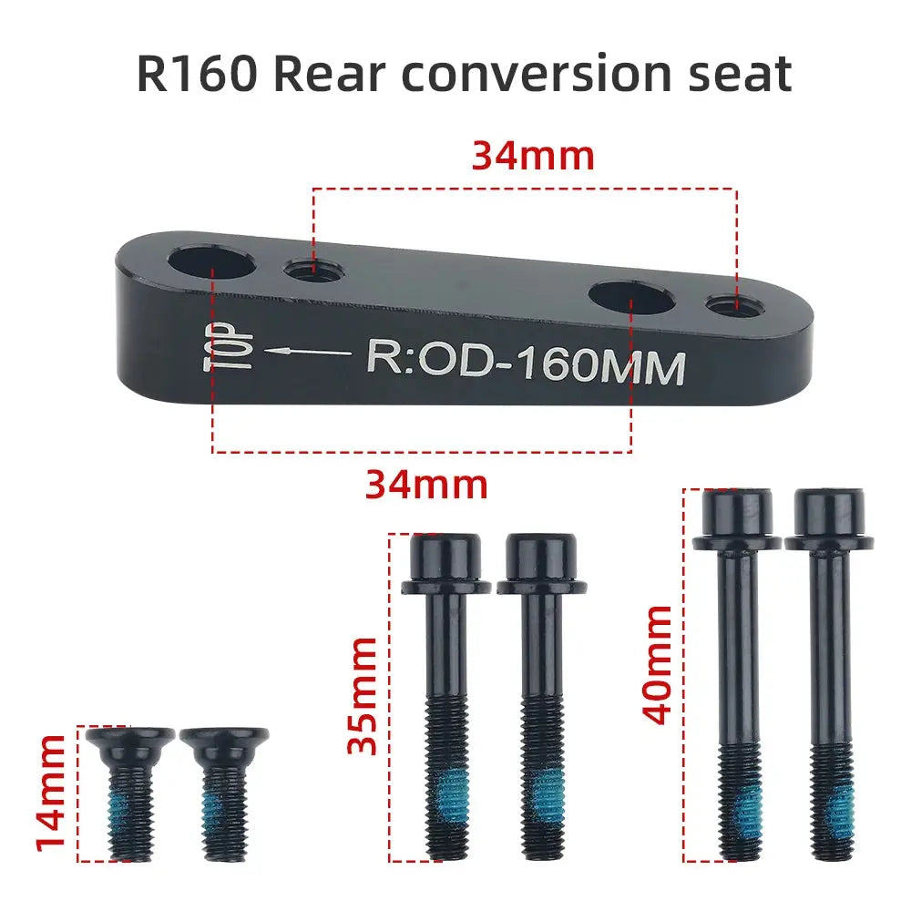 Road Bike Disc Brake Adapter - Flat Mount to PM Converter (Front 140/160mm, Rear 160mm) with Bolts PowerGlide Motors & Accessories