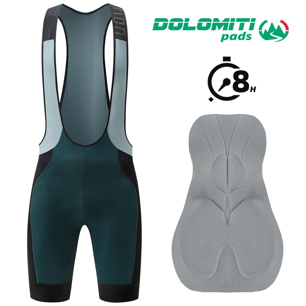 RION Men's Cycling Bib Shorts Bicycle Clothes Bike Tights Outdoor Sports High Density Pad DOLOMITI Long Distance Riding 8 Hours