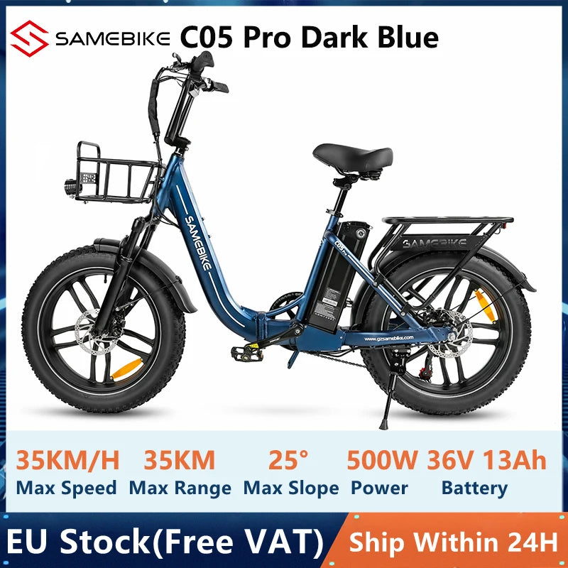 Samebike C05 Pro Electric Mountain Bike 500W 36V 20" Fat Tires