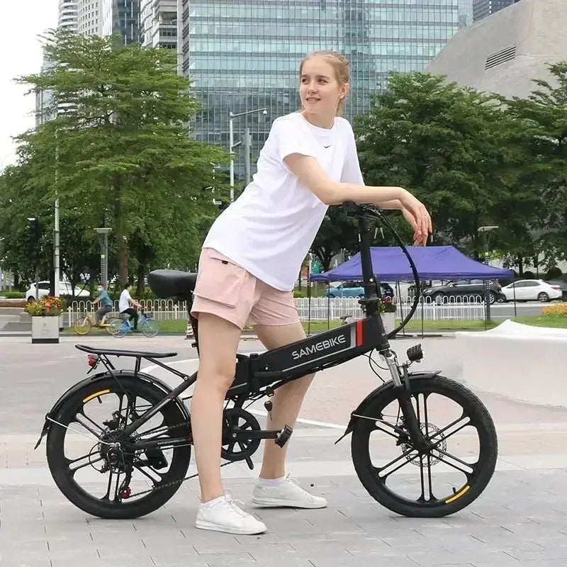 Samebike Electric Bike 350W Brushless Motor 48V10.4AH Battery Electric Bicycle 20-inch Tire Aluminum Alloy Folding Frame E Bike