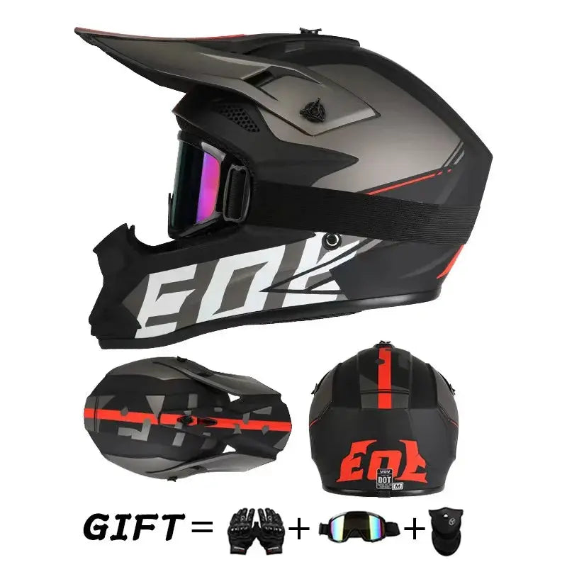Off road motorcycle helmet rally downhill full helmet riding with goggles suitable for all seasons for men women and children PowerGlide Motors & Accessories