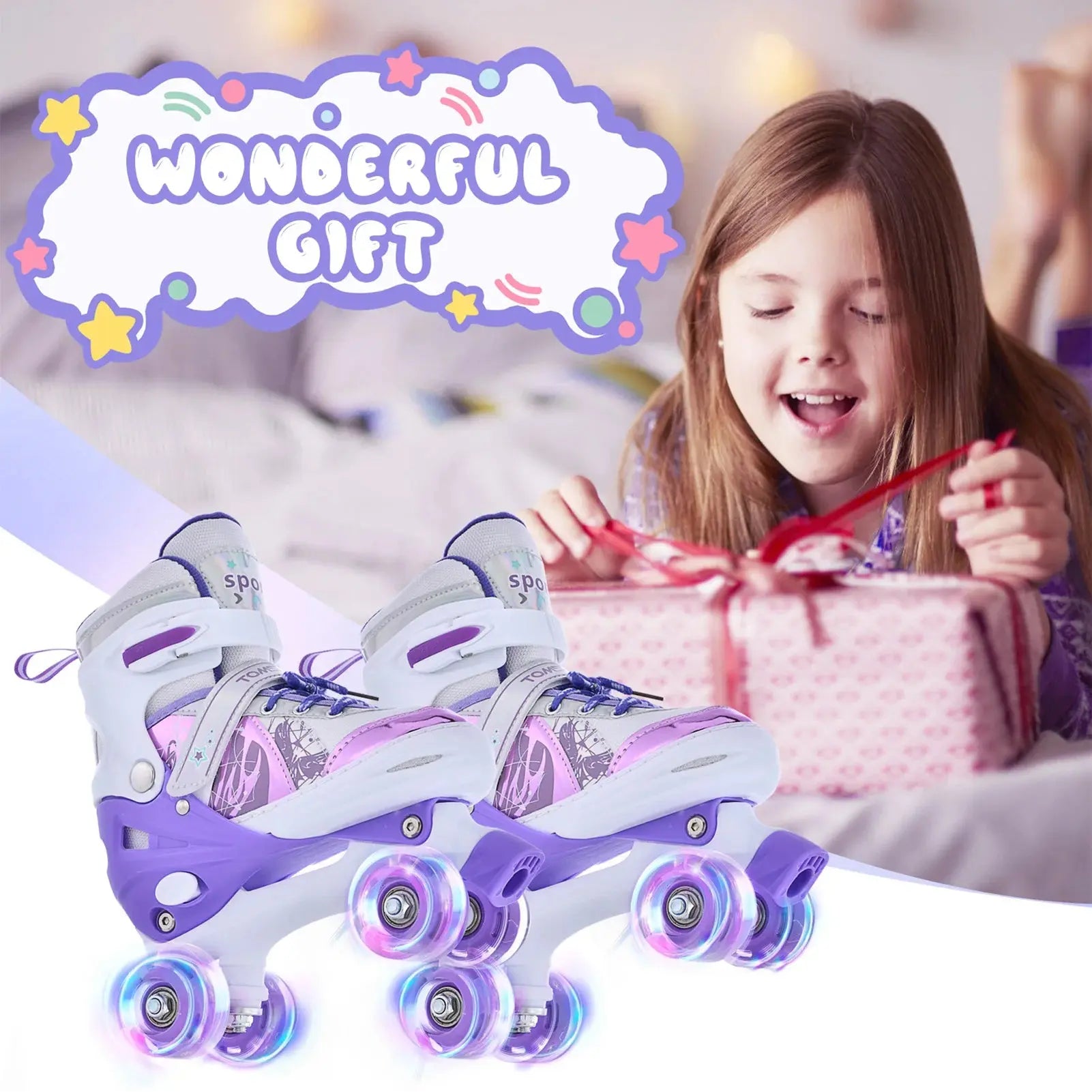 Roller Skates for Girls Boys for Kids 4 Size Adjustable Light Up kids roller skates girls roller skates kids roller skates girls PowerGlide Motors & Accessories