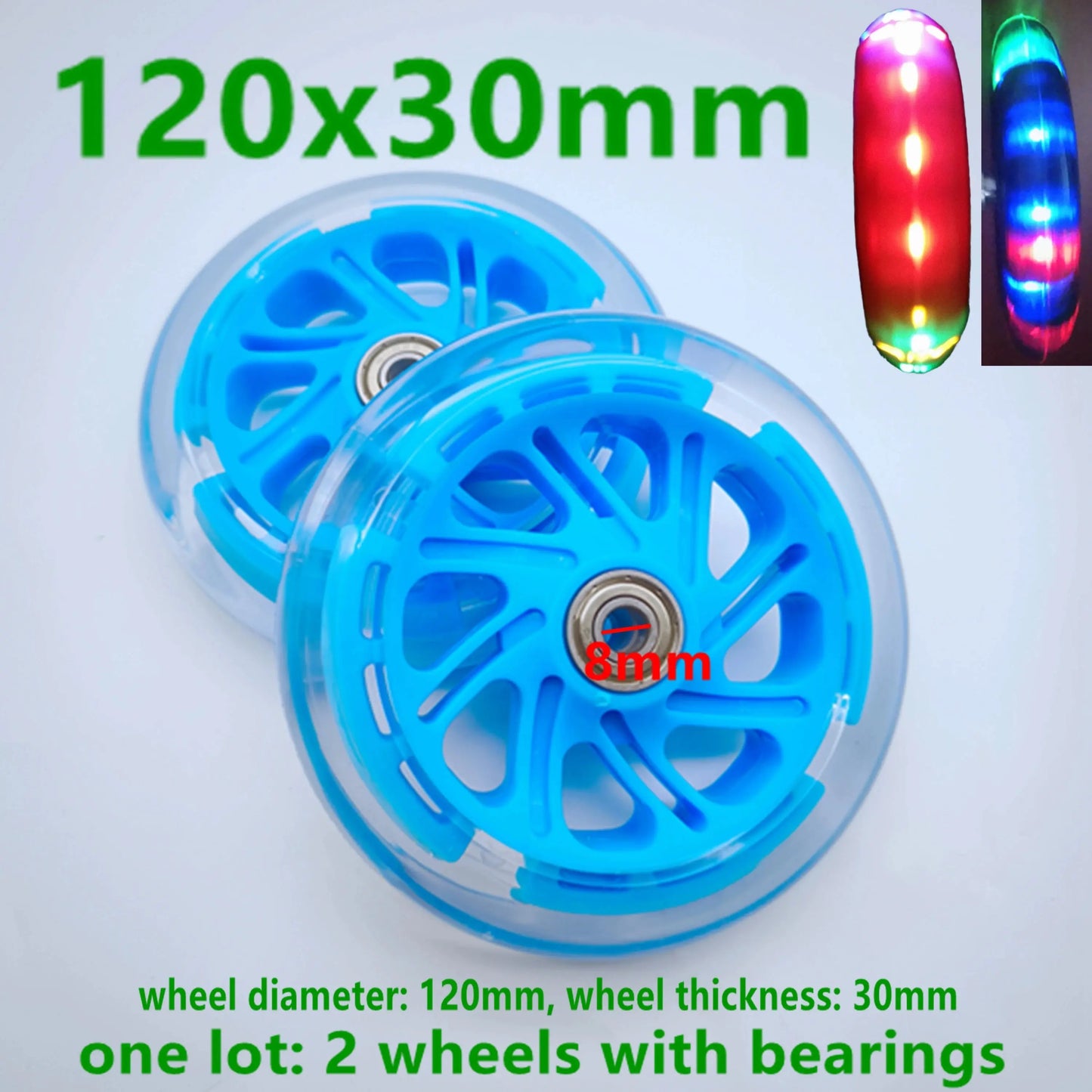 children scooter wheel flashing lighting wheel 80MM 100mm 120mm PU wheel for children scooter PowerGlide Motors & Accessories