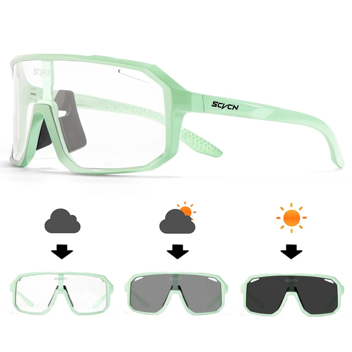 Cycling Glasses Photochromic Sunglasses Men Women Mountain Bike Road Eyewear New Bicycle Riding Outdoor Sports Hiking Goggles PowerGlide Motors & Accessories