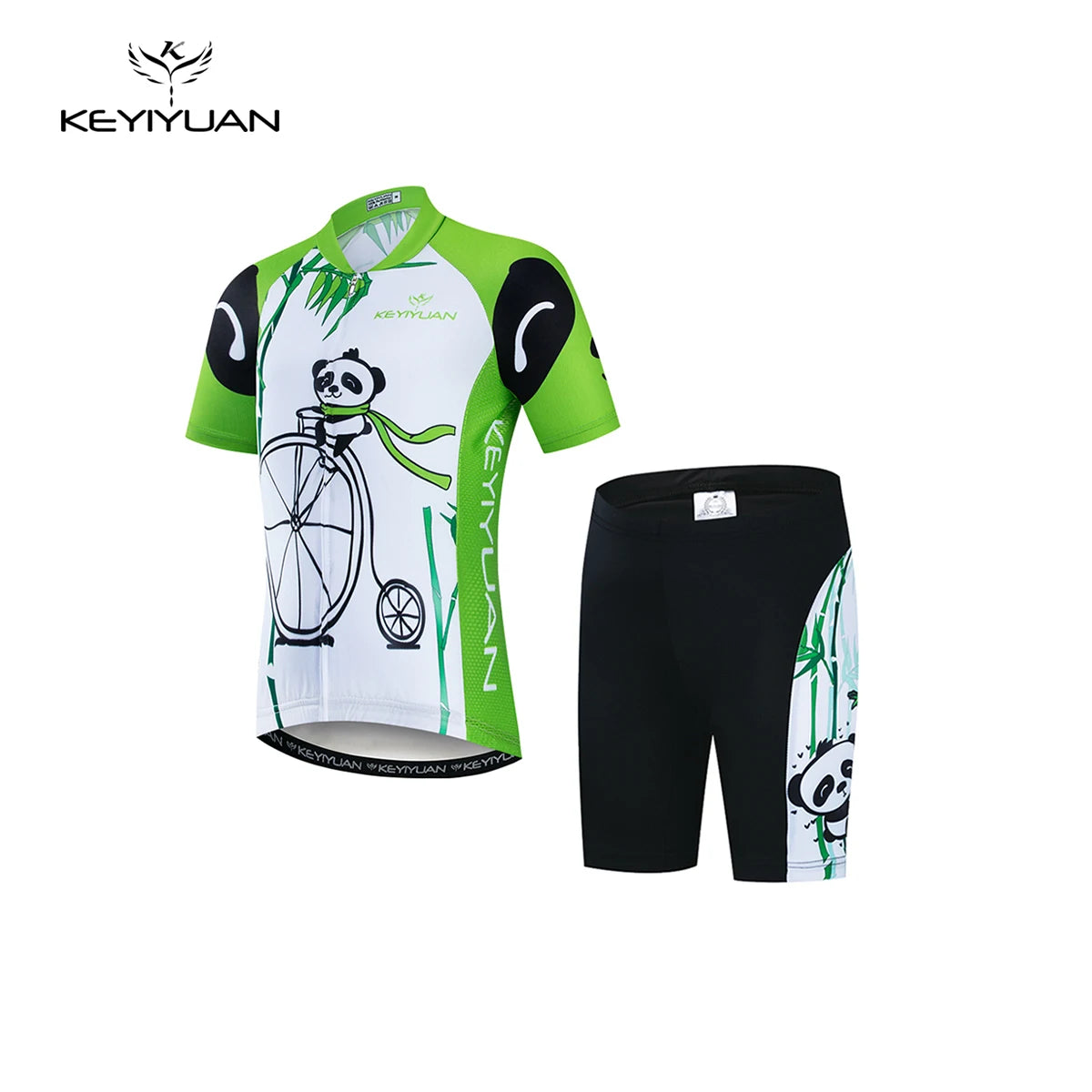 KEYIYUAN 2024 Summer Little Cute Short Sleeve Cycling Jersey Suit Child Bicycle Ride Clothing Kids Road Bike Sport Clothes