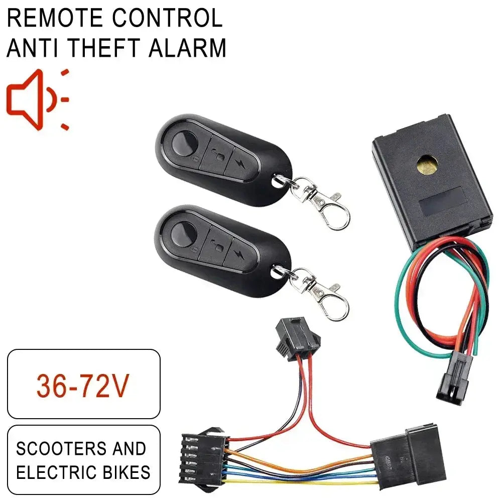 36V/48V/60V/72V Anti-Theft E-bike Alarm System for Kugoo M4 Electric Scooter Security Remote Control Alert Vehicle Accessories PowerGlide Motors & Accessories