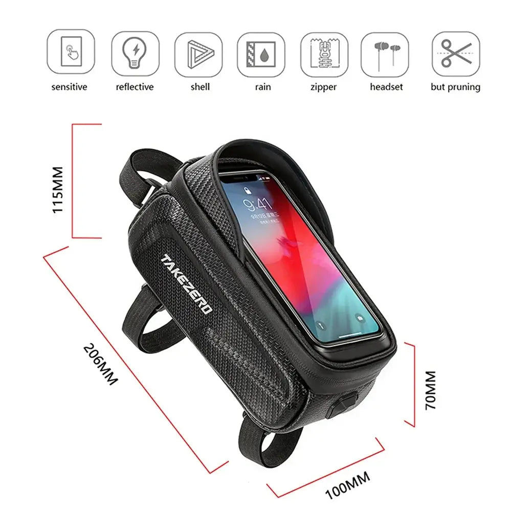 Bicycle Front Frame Bag Bicycle Waterproof Phone Case Holder 7 Inches Touch Screen Bag MTB Road Bike Bag Top Frame Tube Bags PowerGlide Motors & Accessories