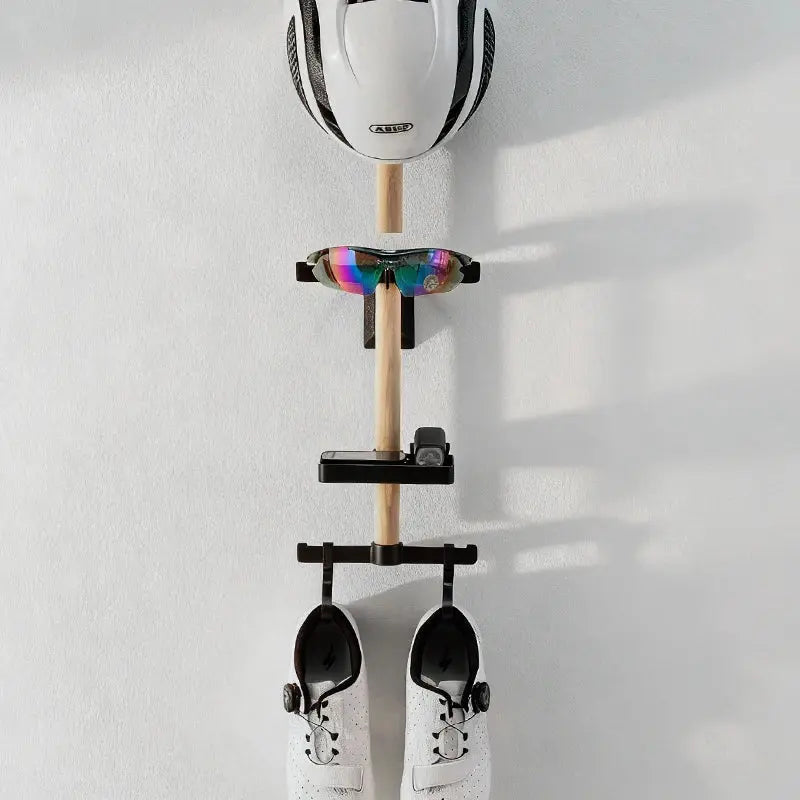 Walosphy Wall-mounted Bicycle Gear Beech Wood Rack Helmet Holder Glasses & Cyclocomputer Desktop Organizer Display Mount PowerGlide Motors & Accessories
