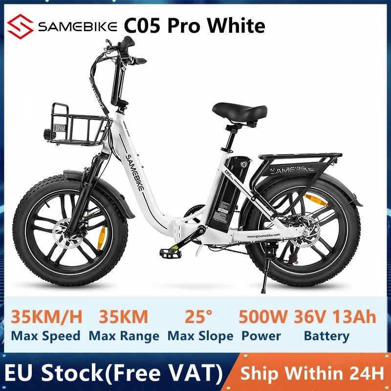 Samebike C05 Pro Electric Mountain Bike 500W 36V 20" Fat Tires