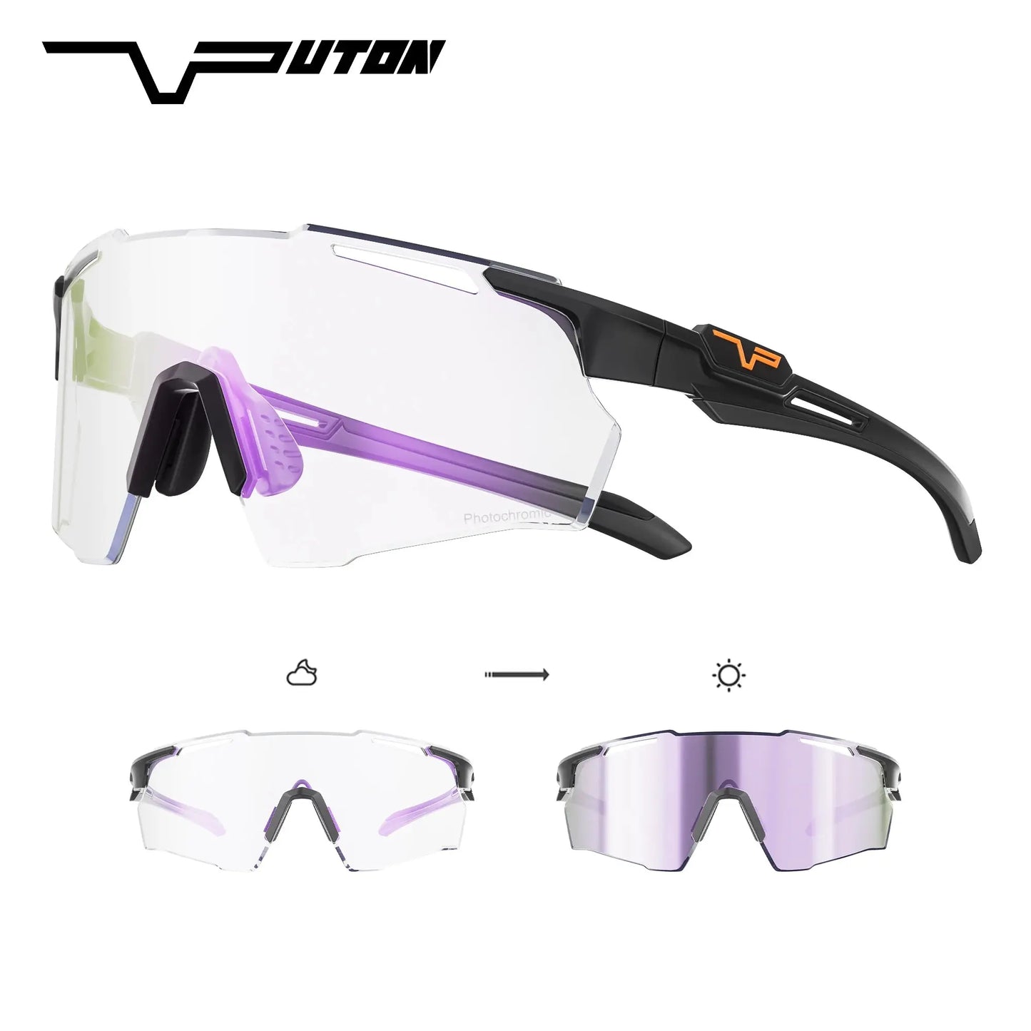 PUTON Photochromic Cycling Glasses Outdoor Running Sunglasses Men Women MTB Road Bike Glasses Fashion Hiking Drive Sunglasses PowerGlide Motors & Accessories