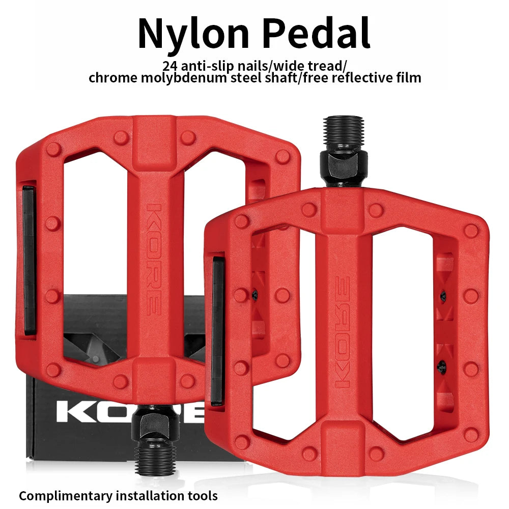 KORE MTB Road Bike Pedal Bearing Pedals Non-slip Folding Bicycle Fixed Gear Water Proof Nylon Downhill Ultra-Light for 14mm Part PowerGlide Motors & Accessories