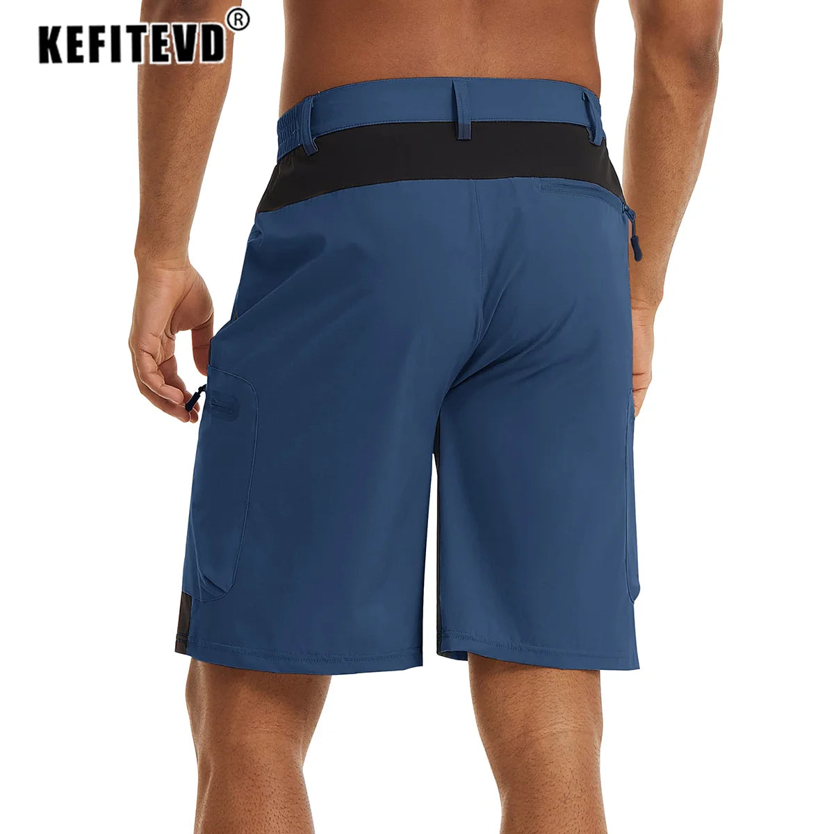 KEFITEVD Summer Men's Cargo Shorts Quick Dry Hiking Work Short Lightweight Fishing Climbing Trekking Short Outdoor Running Male