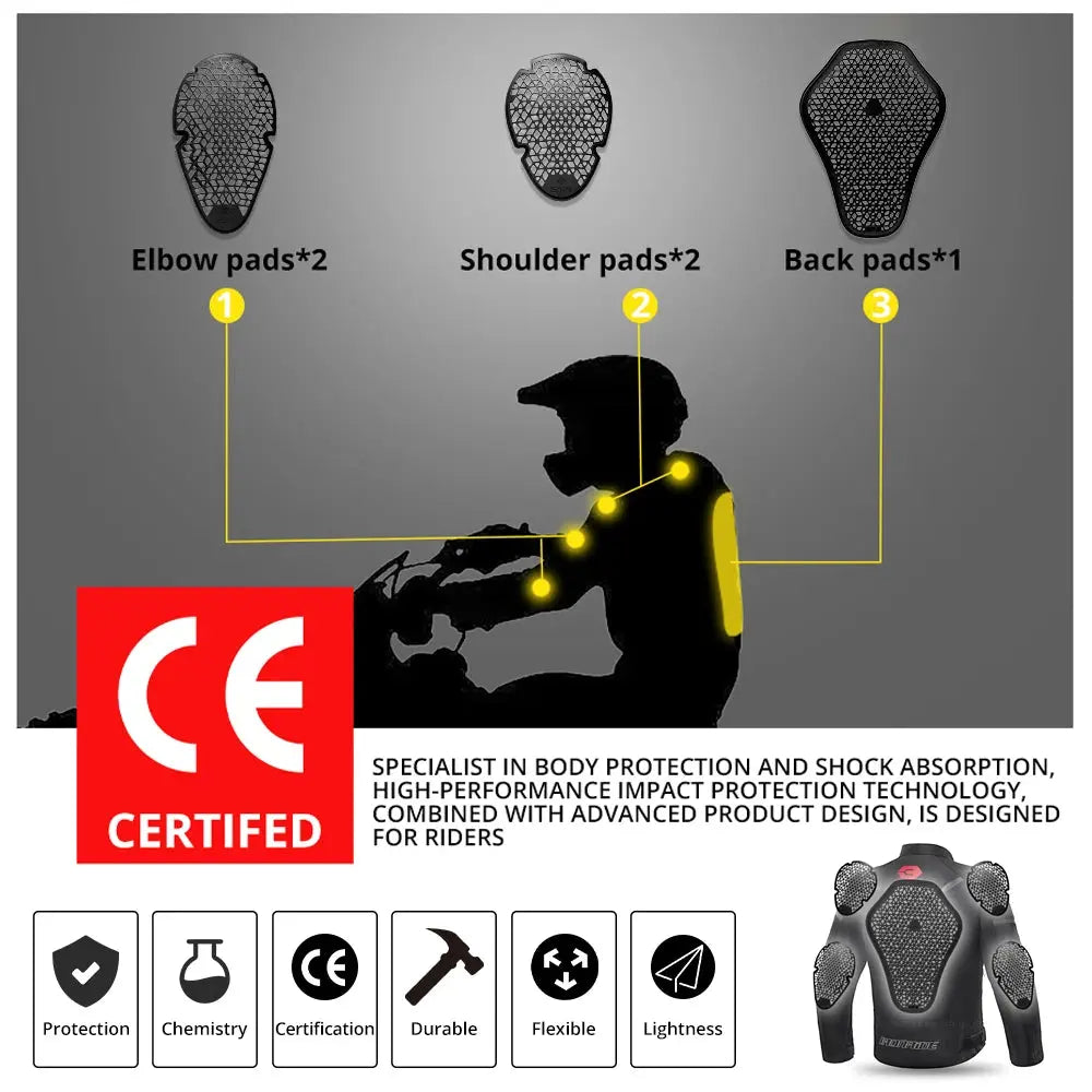 Motorbike Protective Gear For Back Shoulder And Elbow Protection Motocross Riding Anti Fall And Anti-collision Protective Gear PowerGlide Motors & Accessories
