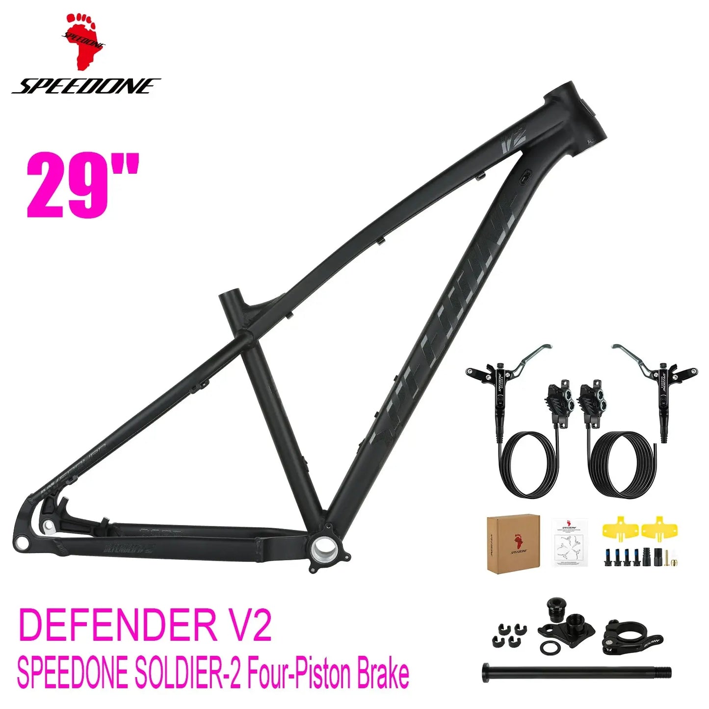 SPEEDONE DEFENDER V2 MTB AM Frame 29er Disc Brake Compatibility 12x148mm Boost All-Mountain Aluminum Alloy Bicycle Frame PowerGlide Motors & Accessories