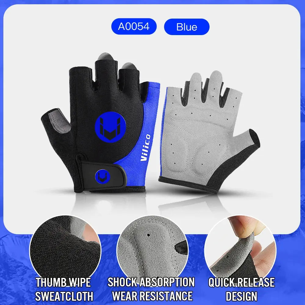Cycling Anti-slip Half Finger Gloves MTB Bike Bicycle Gloves Pad Men Women Breathable Anti-shock Sports Gloves PowerGlide Motors & Accessories