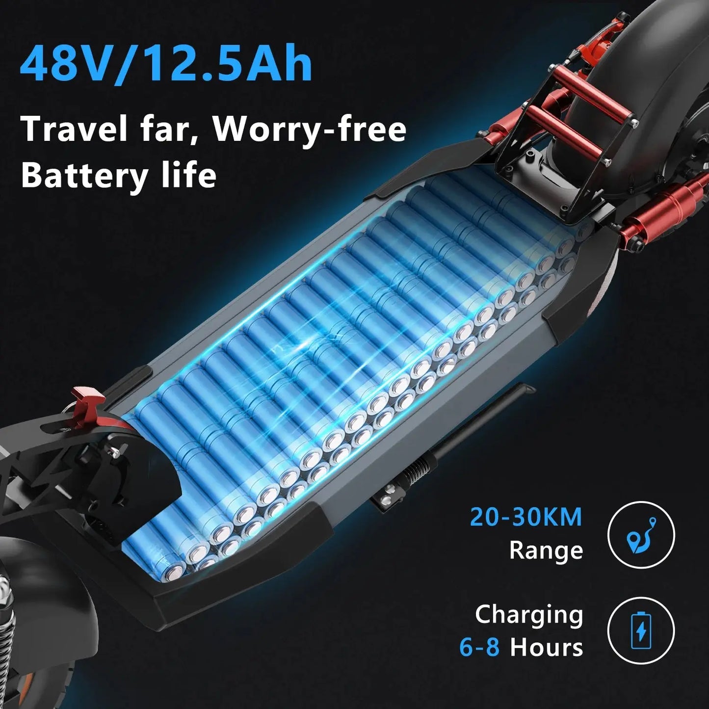IENYRID A1 Foldable Electric Scooter 800W/48V/12.5 AH E-Scooter Max Speed 45KM Per Hour Max Range 20-30KM Adult City E-Scooter PowerGlide Motors & Accessories