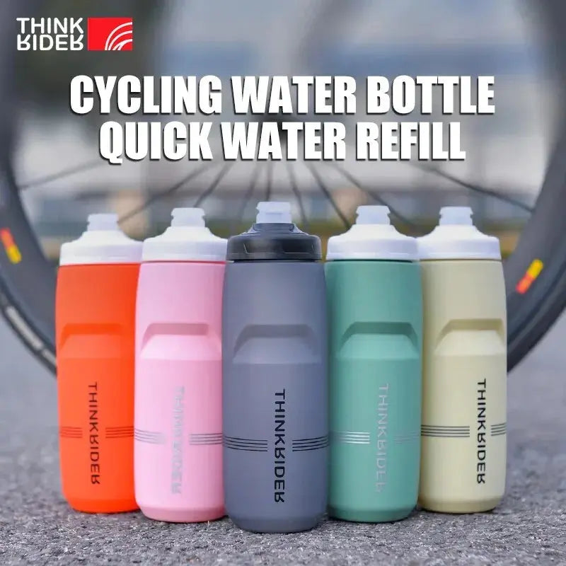ThinkRider 620ml/750ml Bicycle Bottle MTB Road Bike Water Bottle Outdoor Sports Plastic Portable Large Capacity Drink Cycling PowerGlide Motors & Accessories