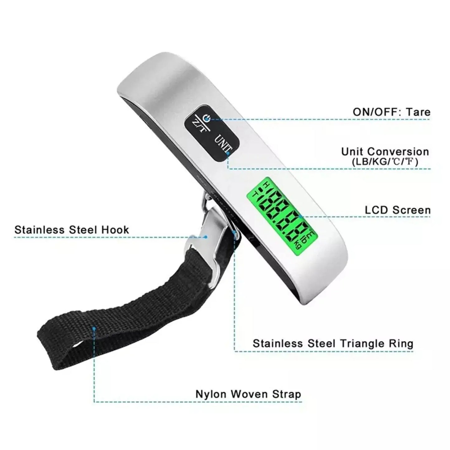 Luggage Scale 110lb 50kg Digital Handheld Portable Hanging Baggage Scale for Travel Suitcase Weight Scale PowerGlide Motors & Accessories