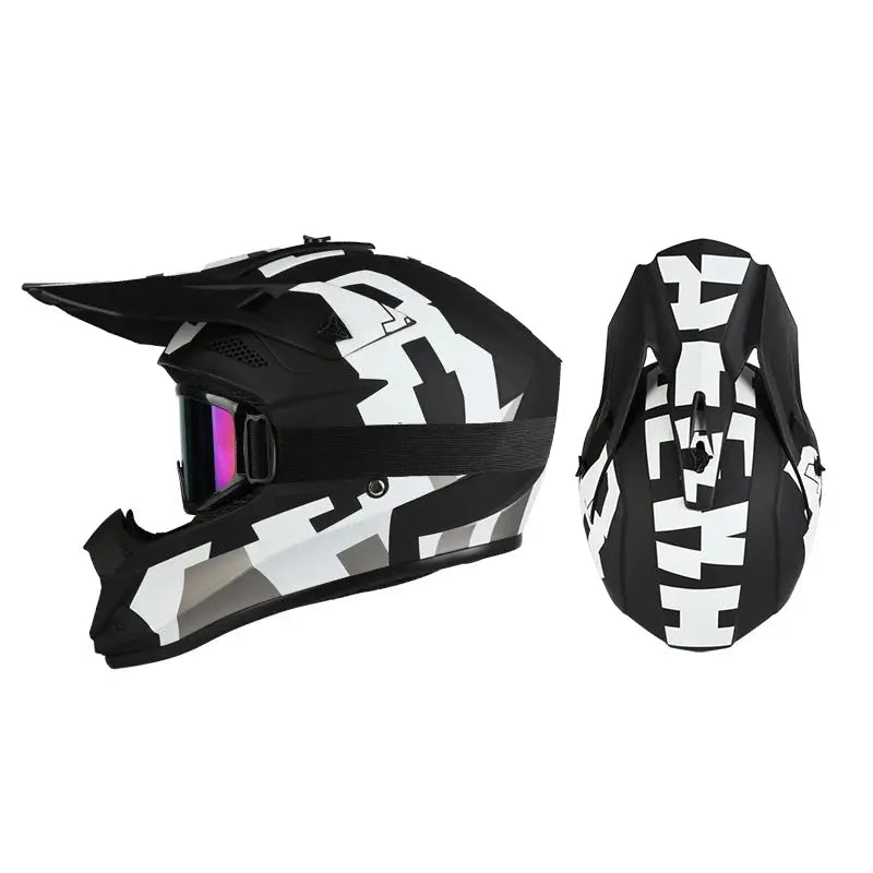 Off road motorcycle helmet rally downhill full helmet riding with goggles suitable for all seasons for men women and children PowerGlide Motors & Accessories