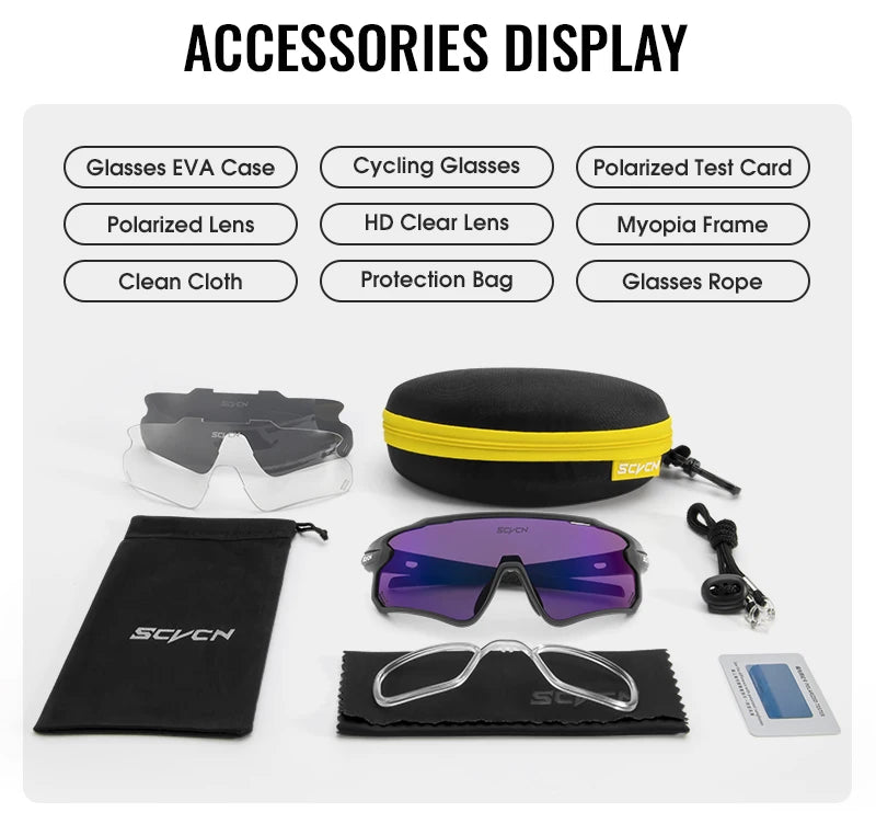 Polarized 3 Lens Men Women Fashion Cycling Fishing Sport Sunglasses 2025 MTB Road Bike Eyewear Motocross Goggles Bicycle Glasses